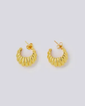 Croissant Dome Hoop Earrings