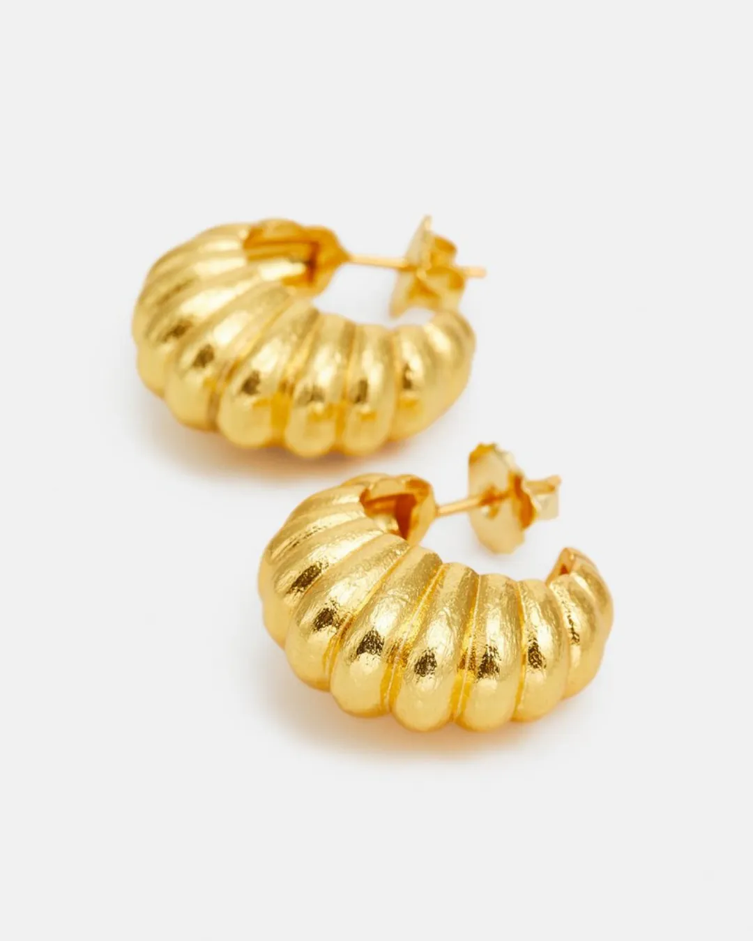 Croissant Dome Hoop Earrings