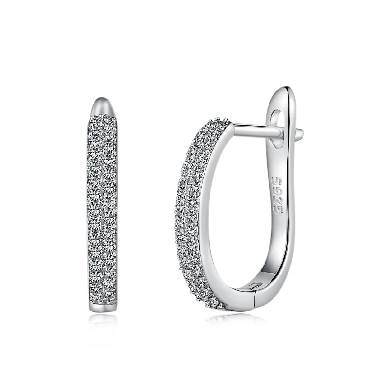 Dainty Pave Huggies Hoop Earrings