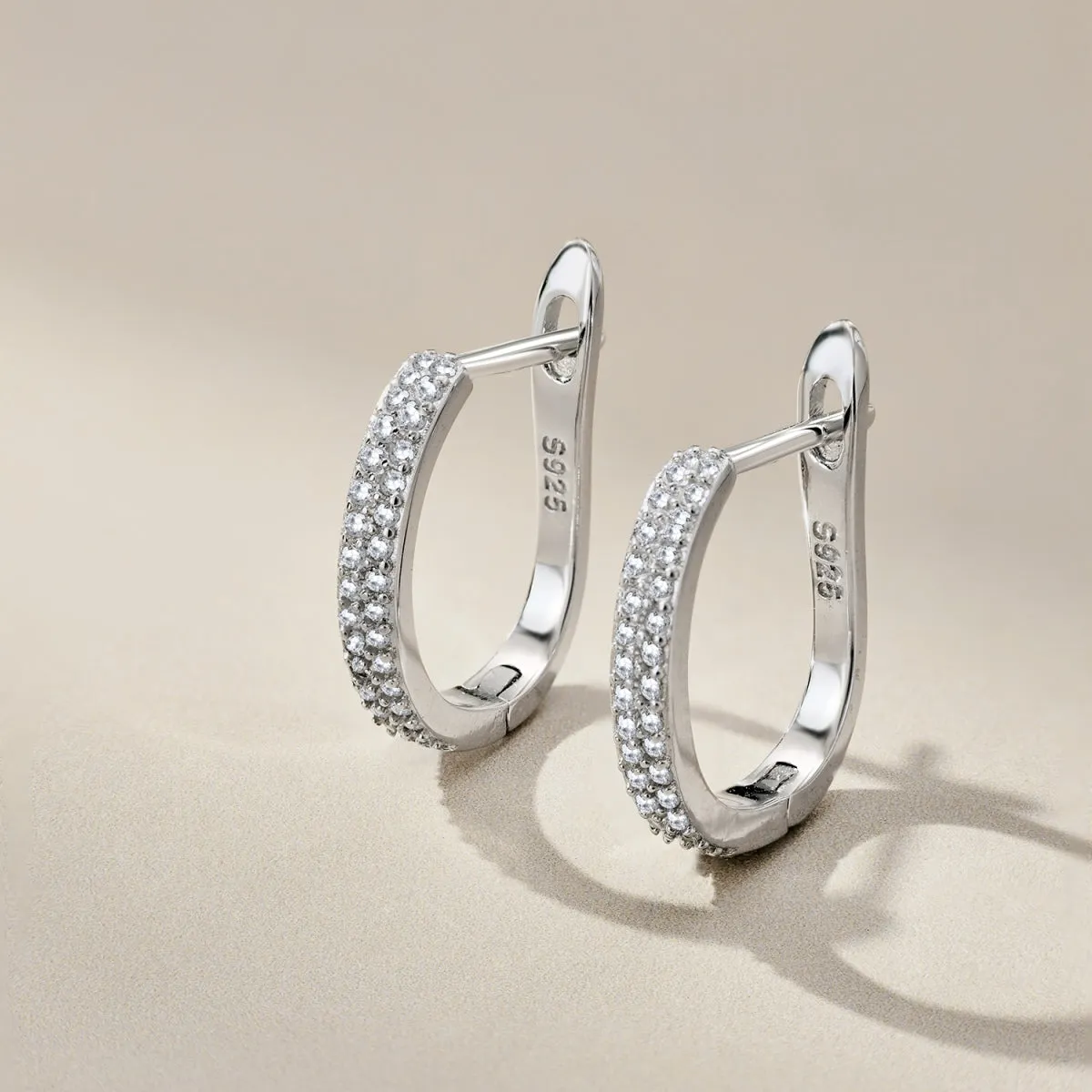 Dainty Pave Huggies Hoop Earrings