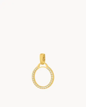 Dainty Starlight Circle Halo Pendant, Gold