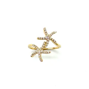 Diamond starfish ring