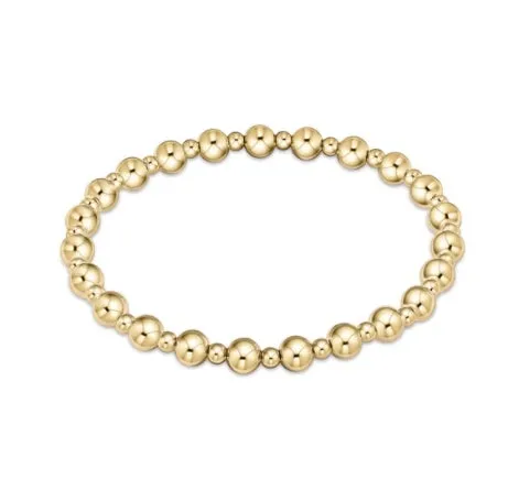 E Newton Classic Grateful Pattern Bead Bracelet - Gold