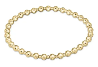 E Newton Classic Grateful Pattern Bead Bracelet - Gold