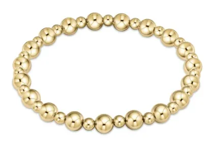 E Newton Classic Grateful Pattern Bead Bracelet - Gold