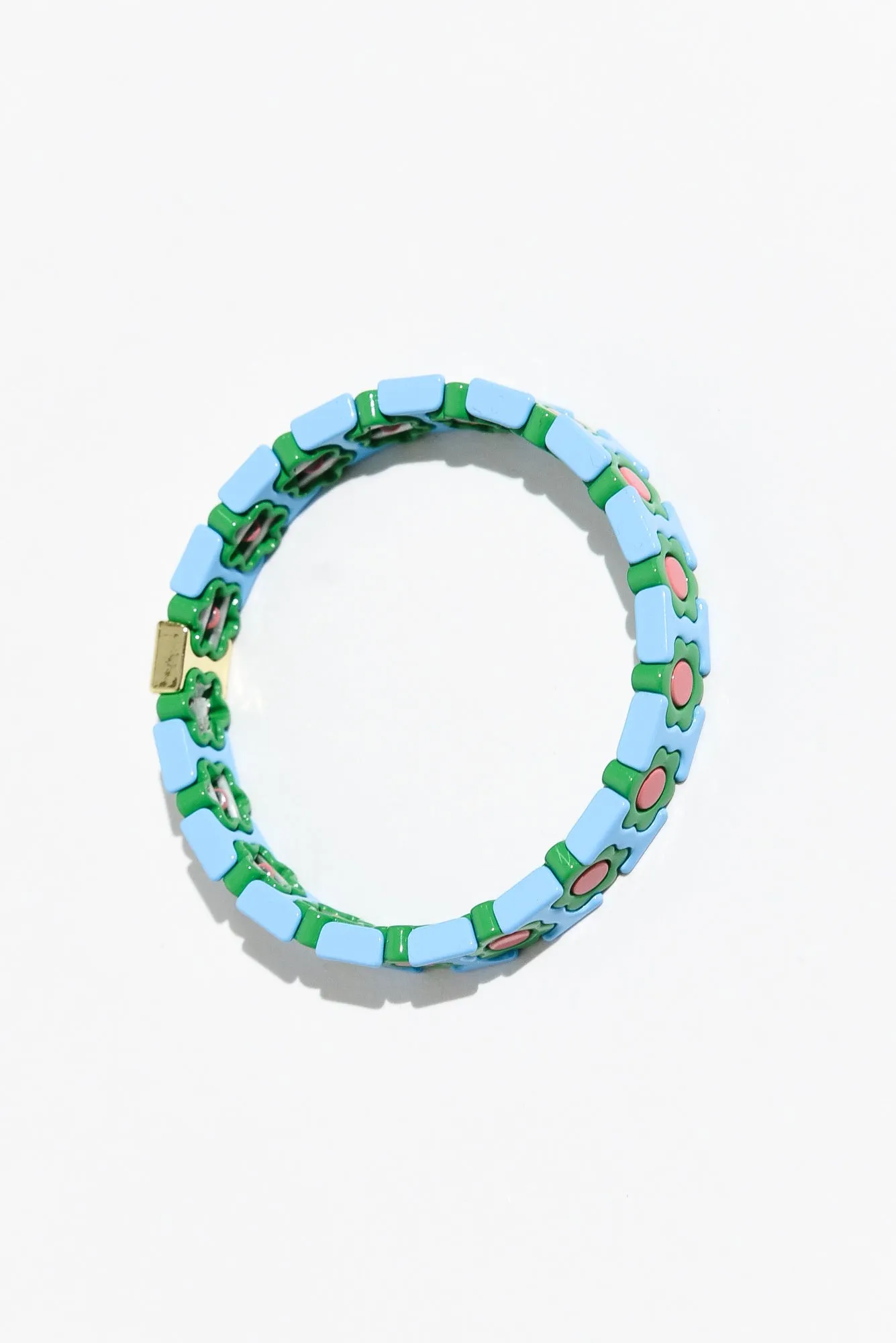 Elke Blue Daisy Beaded Bracelet