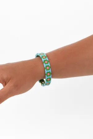 Elke Blue Daisy Beaded Bracelet