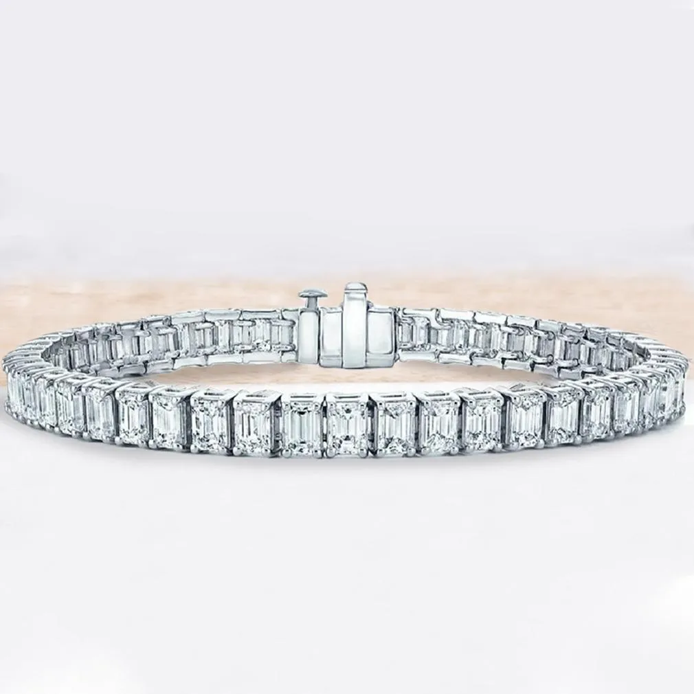 Emerald Cut Tennis Bracelet Made with Swarovski Elements