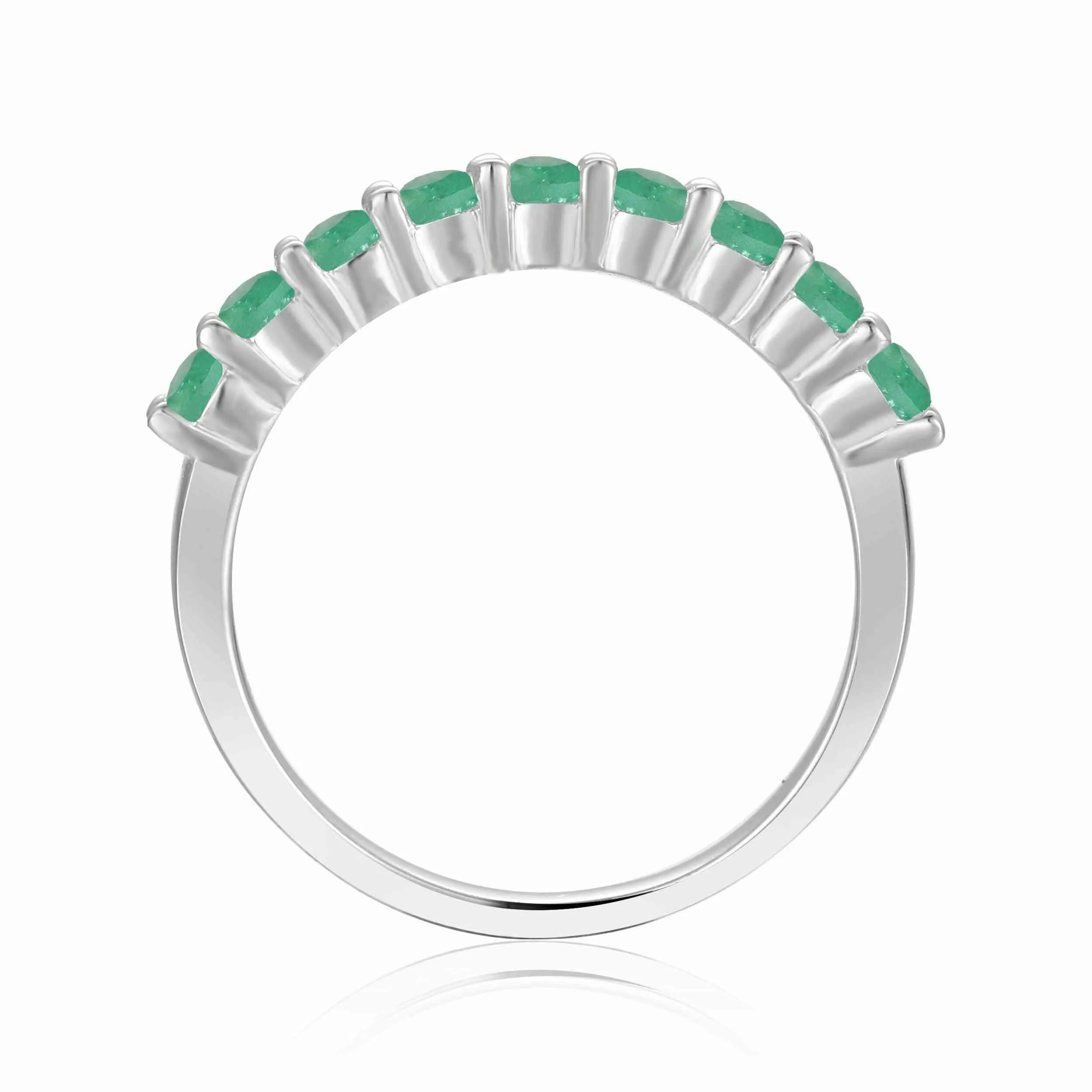 Emerald Half Eternity Band Ring