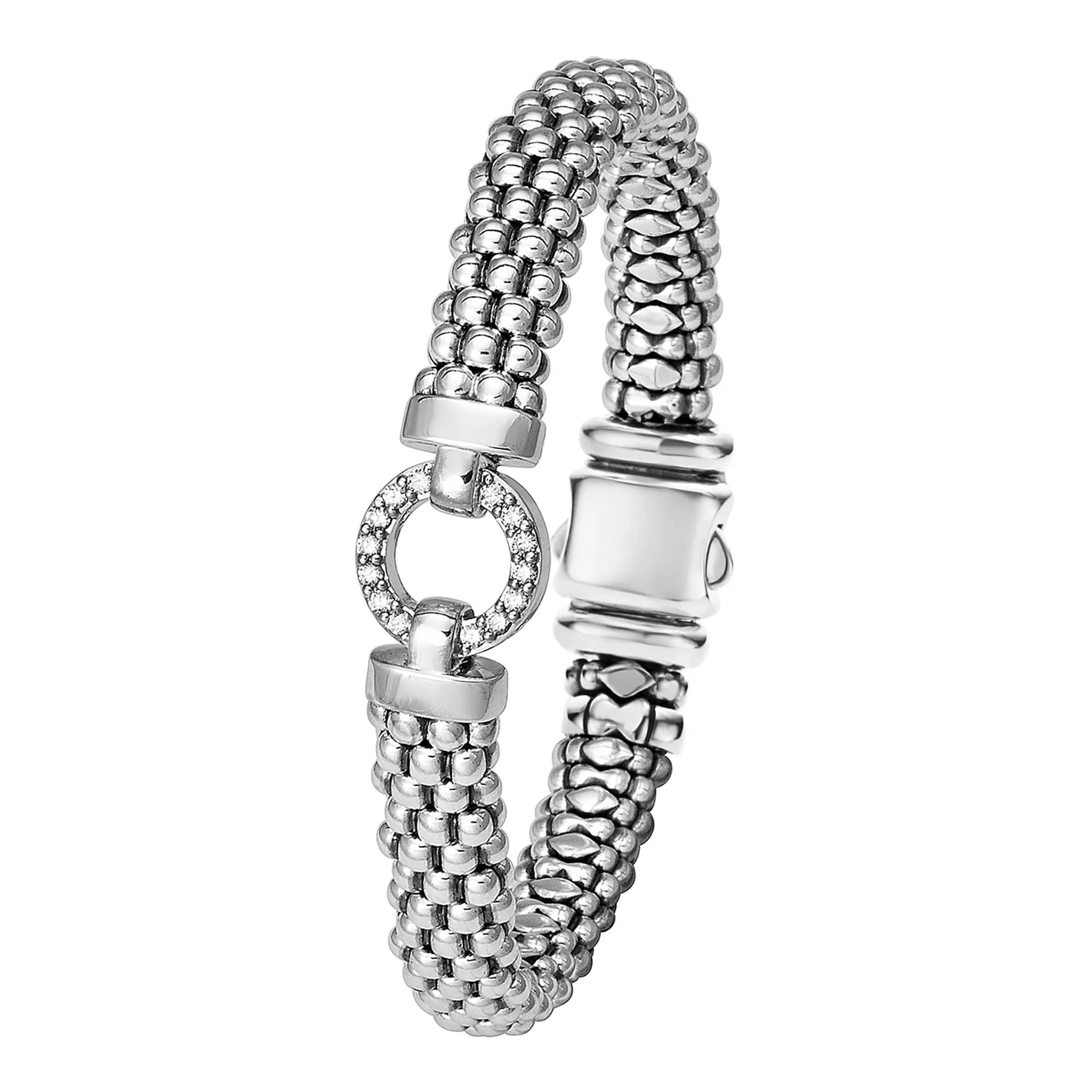 Enso Diamond Circle Caviar Bracelet | 9mm