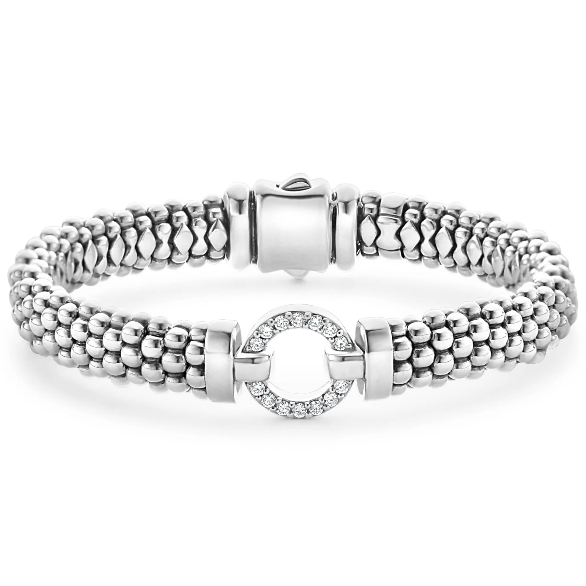 Enso Diamond Circle Caviar Bracelet | 9mm