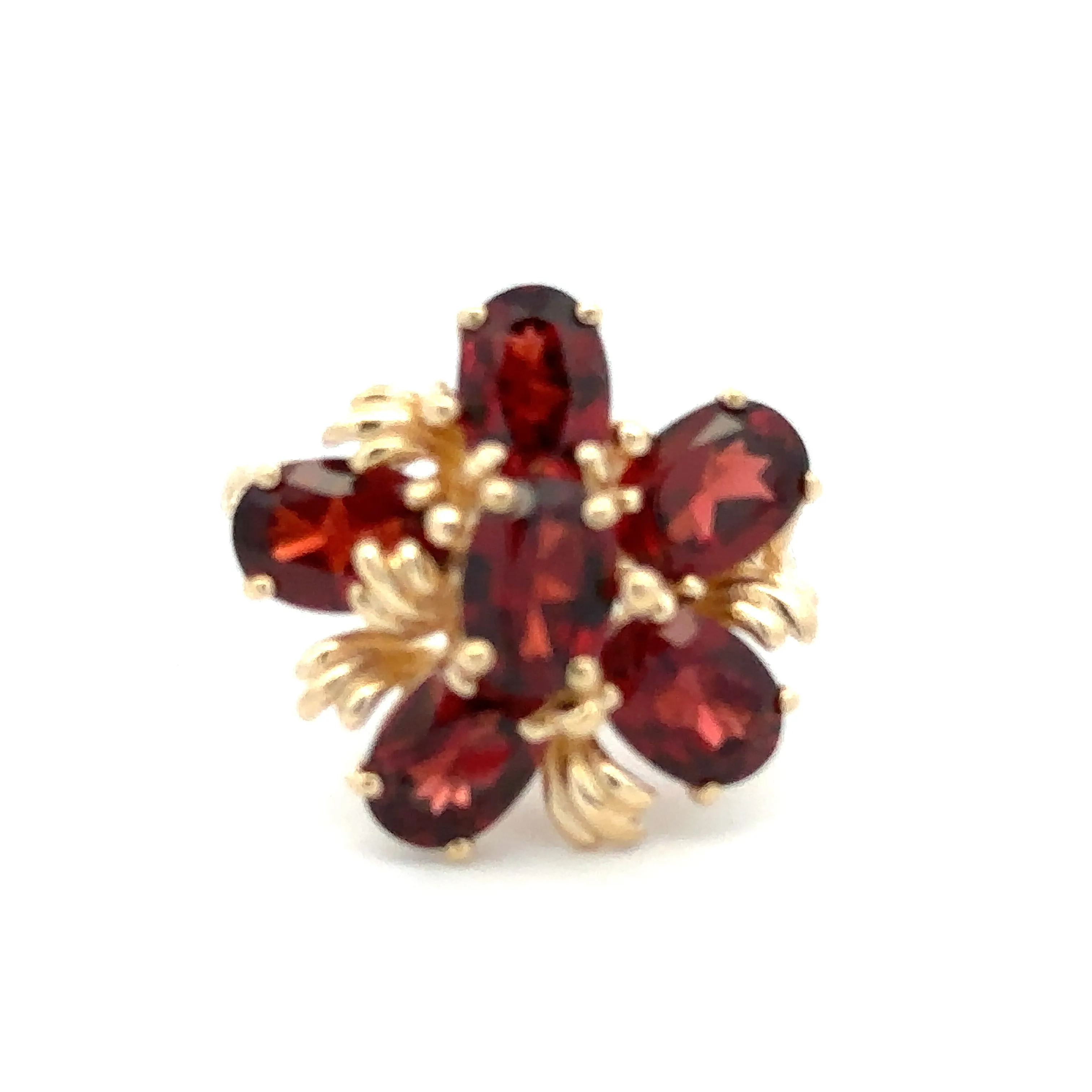 Estate Flower Garnet Ring