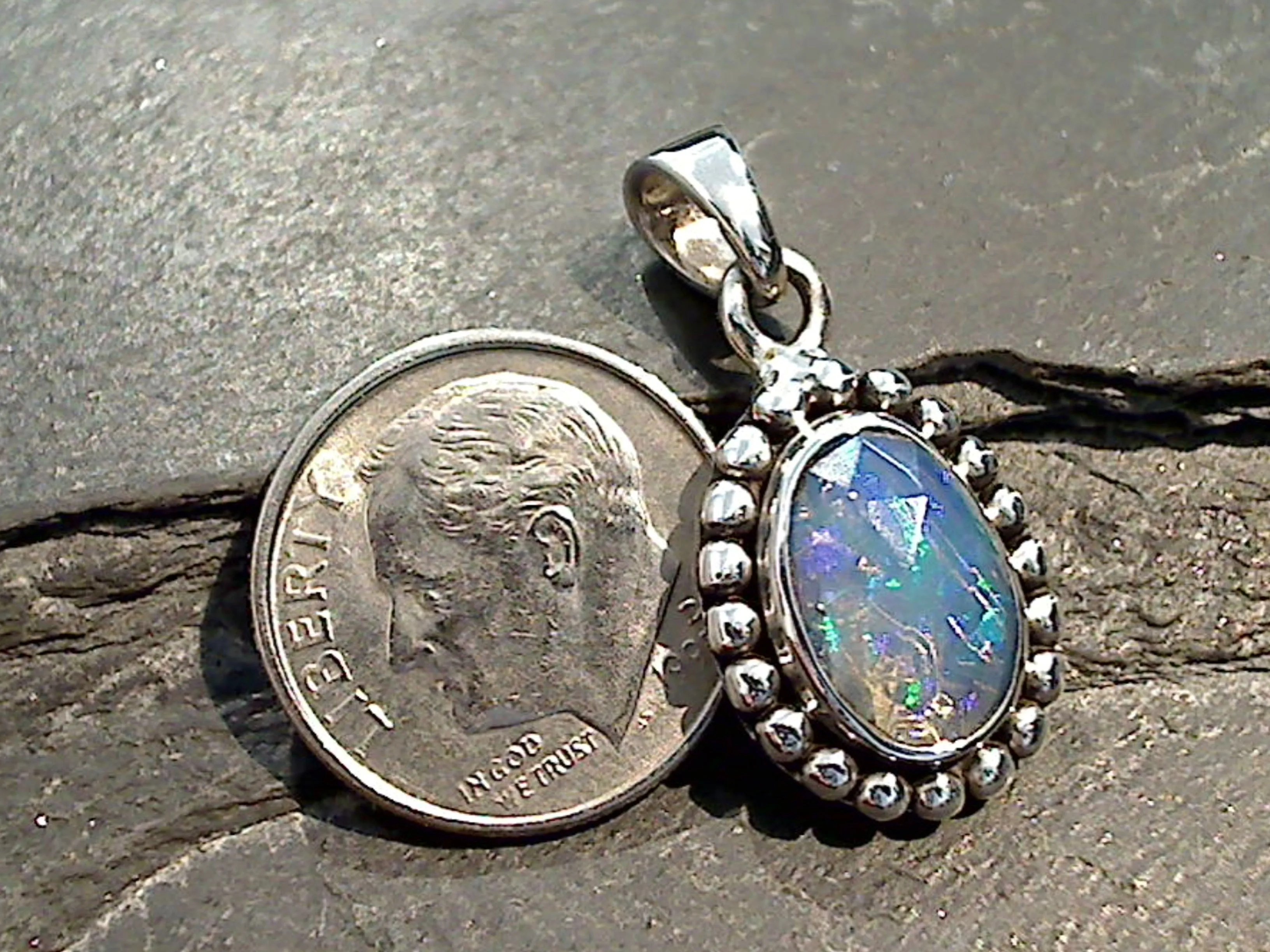 Ethiopian Opal, Sterling Silver Pendant