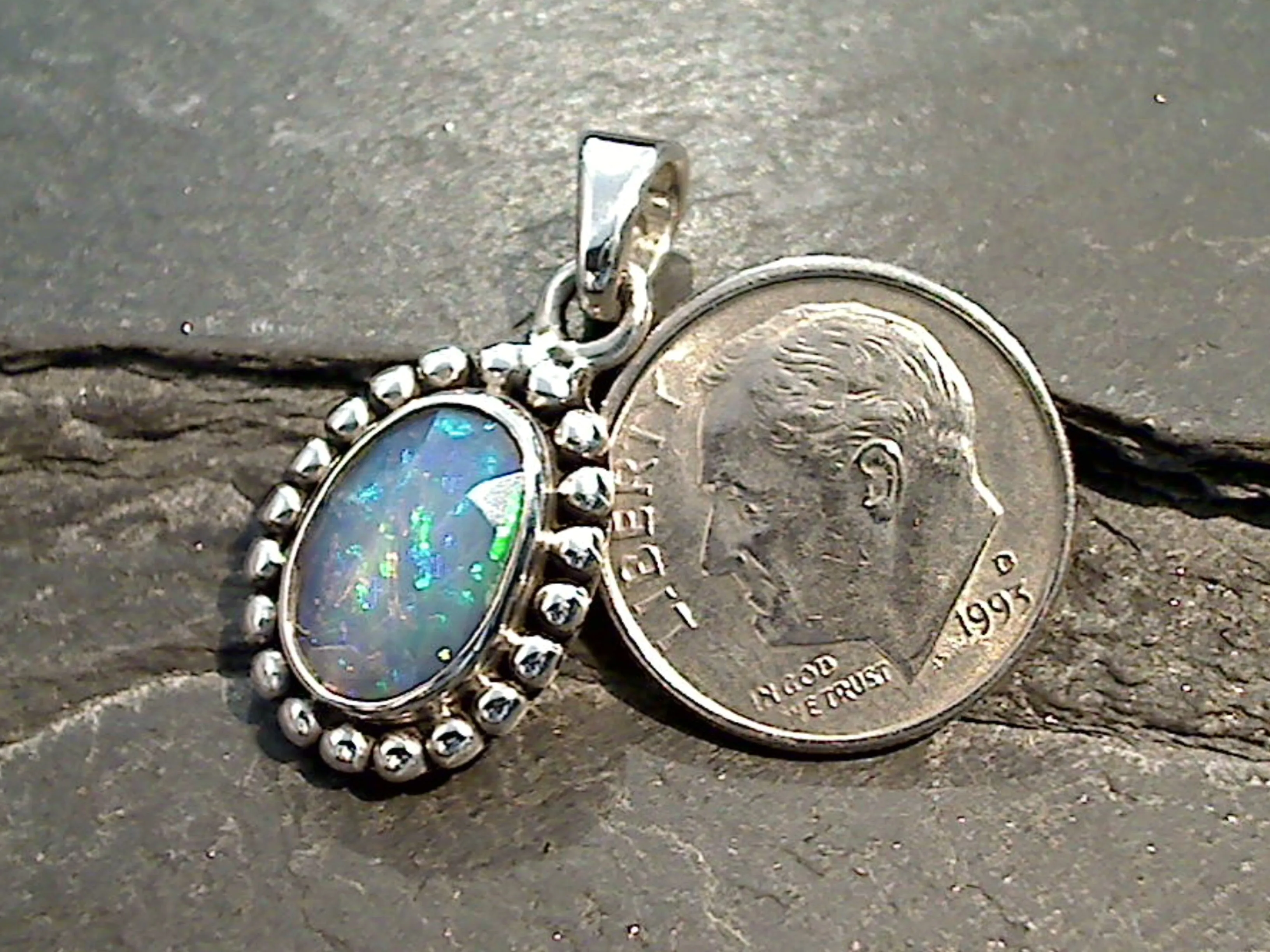 Ethiopian Opal, Sterling Silver Pendant