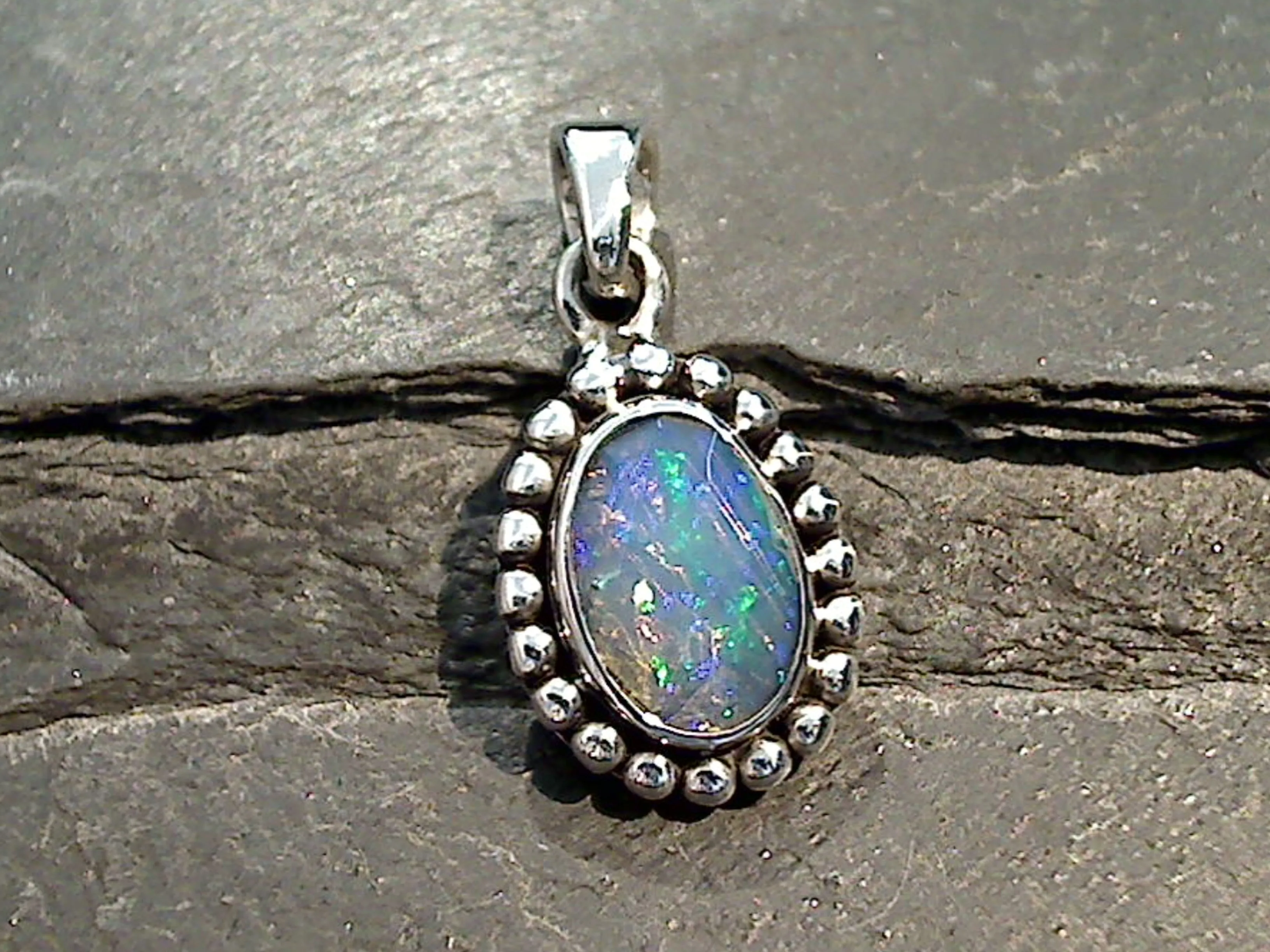 Ethiopian Opal, Sterling Silver Pendant