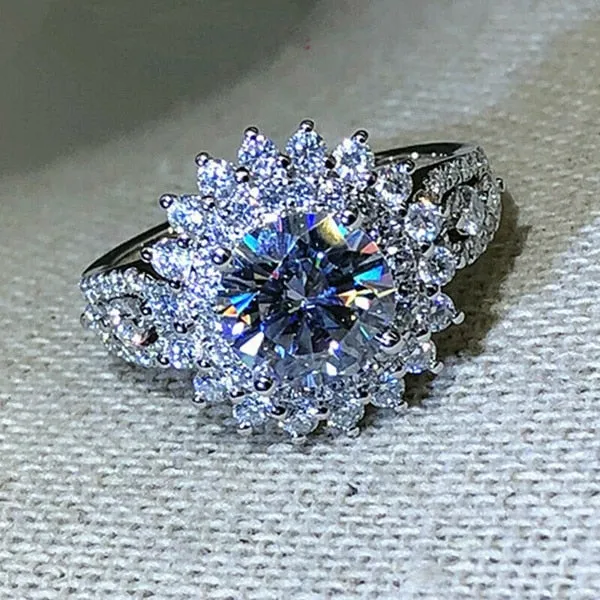 Exquisite Silver Color Engagement Rings