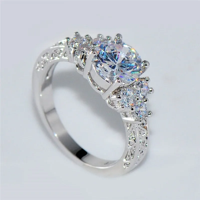 Exquisite Silver Color Engagement Rings