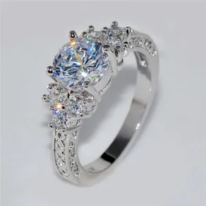 Exquisite Silver Color Engagement Rings