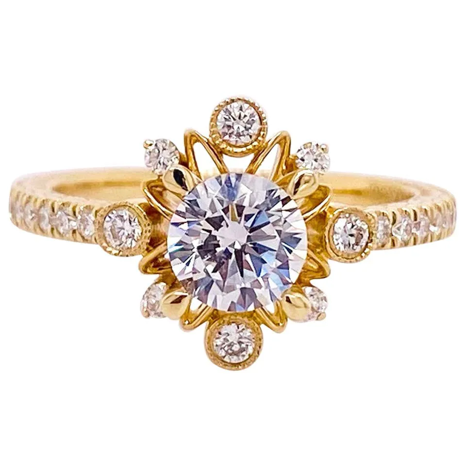 Fancy Halo Diamond Engagement Ring