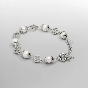 Filigree Real Pearl Bracelet (Silver)