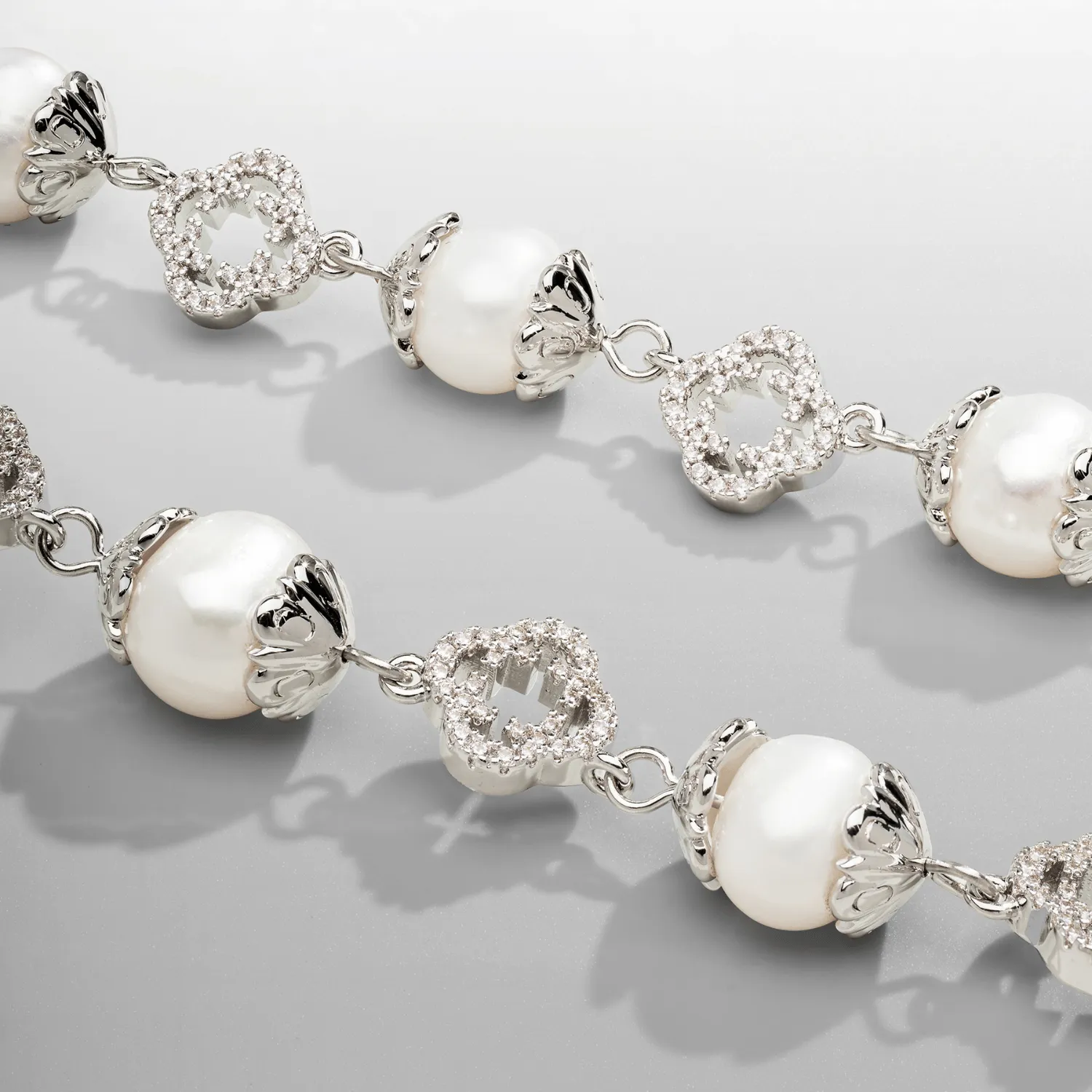 Filigree Real Pearl Bracelet (Silver)