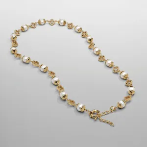 Filigree Real Pearl Necklace (Gold)