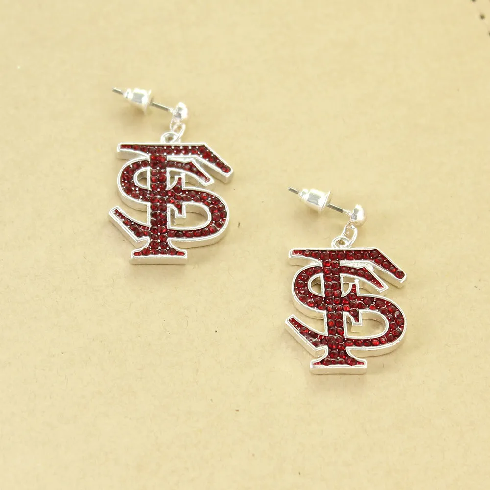 Florida State Crystal Logo Earrings