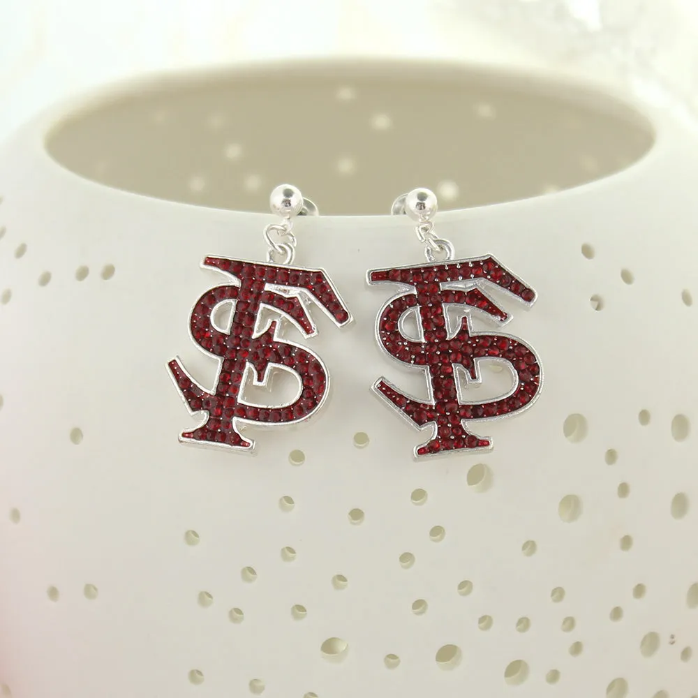 Florida State Crystal Logo Earrings