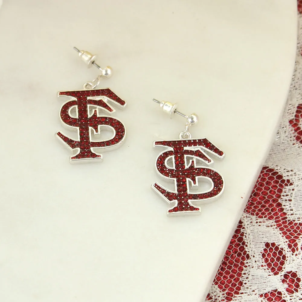 Florida State Crystal Logo Earrings