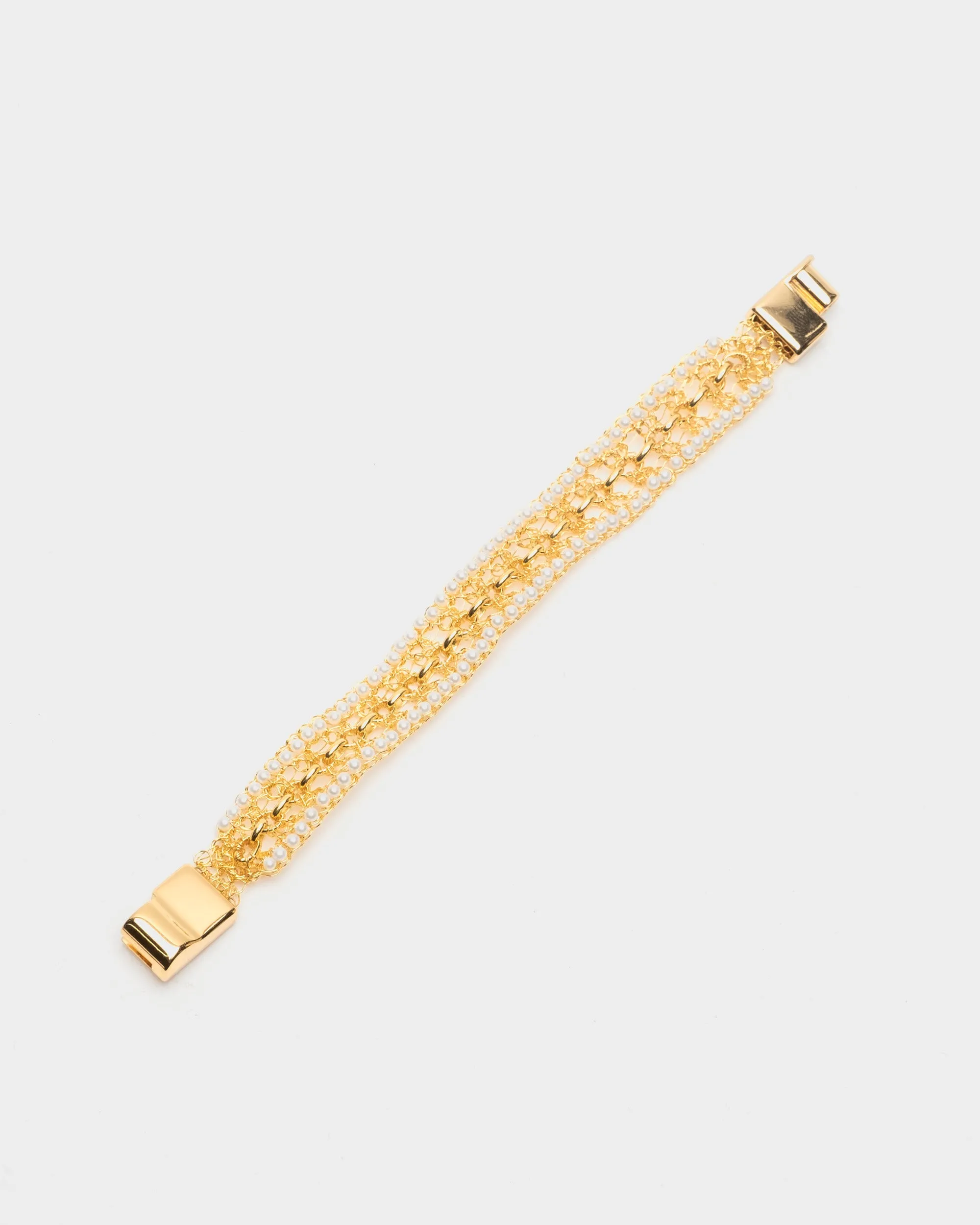 Flux Bracelet Pearl Gold