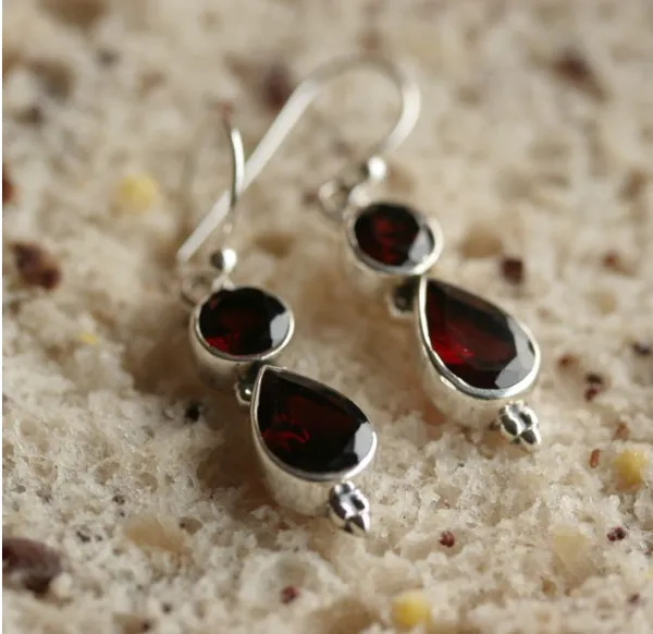 Garnet Drop Earrings (CH50)