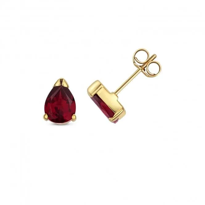 Garnet Pear Shape Stud Earrings ED411G