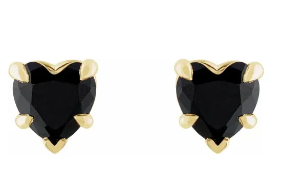 Gemstone Heart Studs