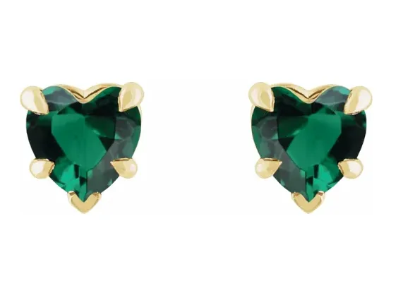 Gemstone Heart Studs