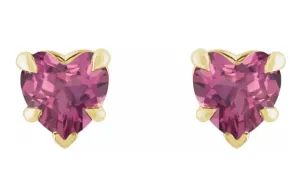 Gemstone Heart Studs