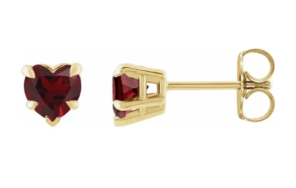 Gemstone Heart Studs