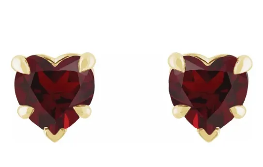 Gemstone Heart Studs