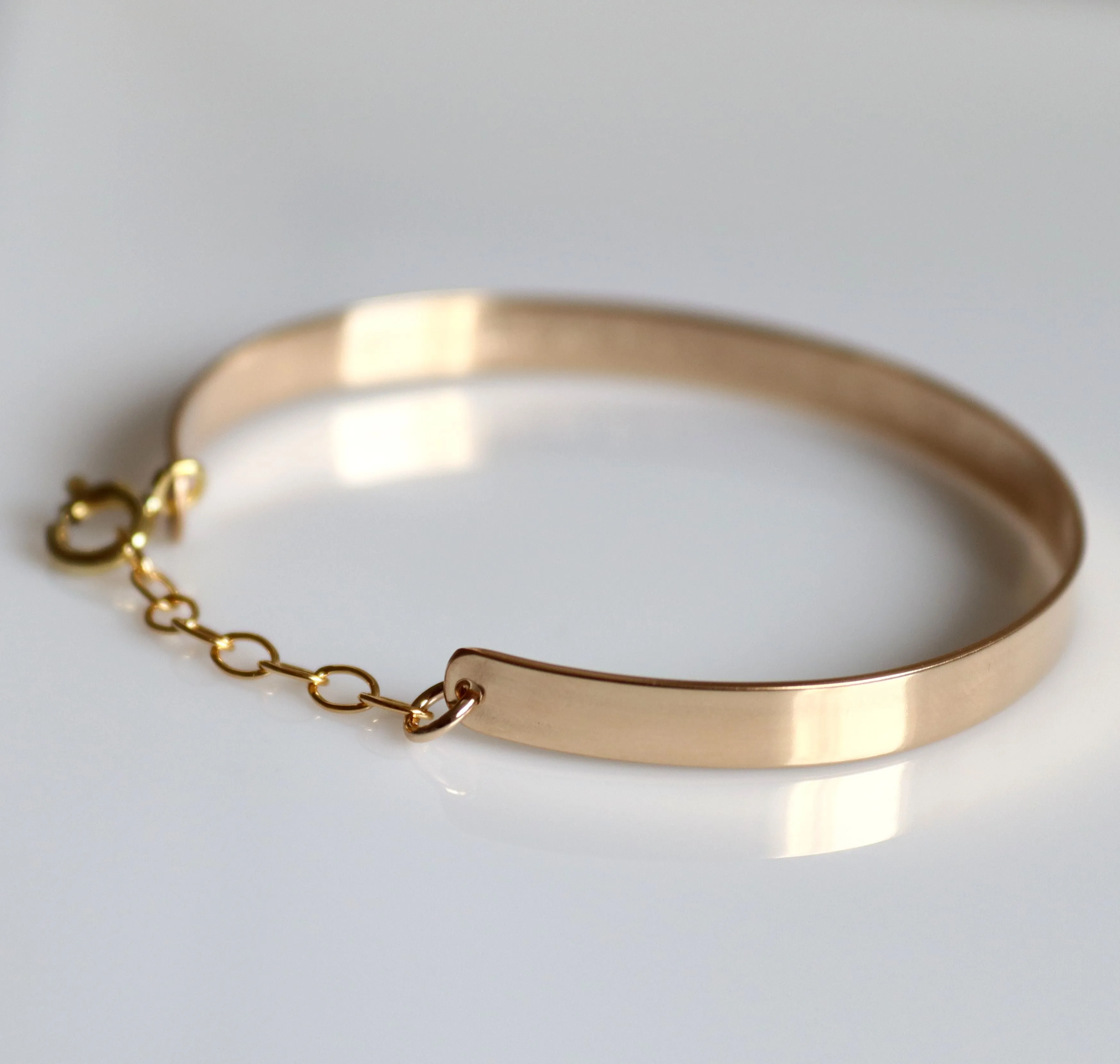 Gold Bangle Bracelet for women - Personalized Gold Cuff bracelet