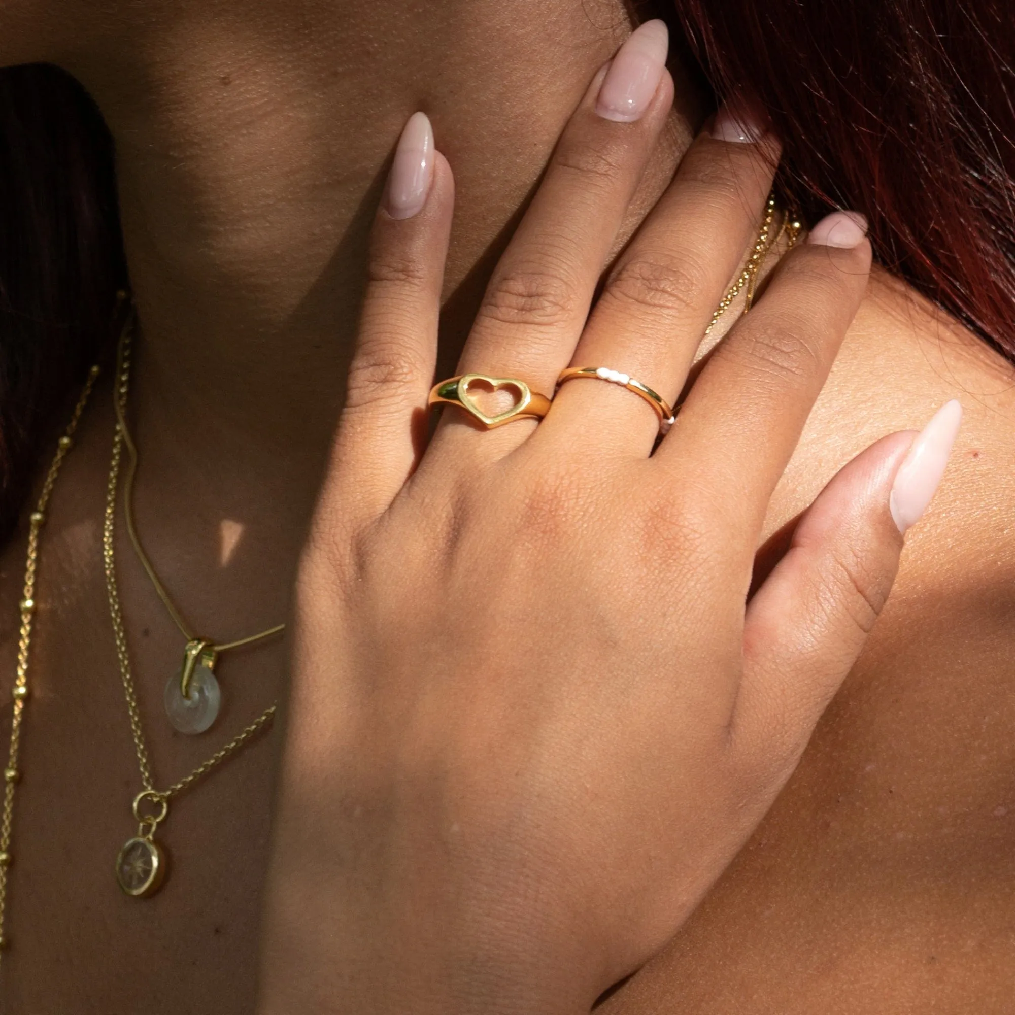 Gold Plated Open Heart Ring