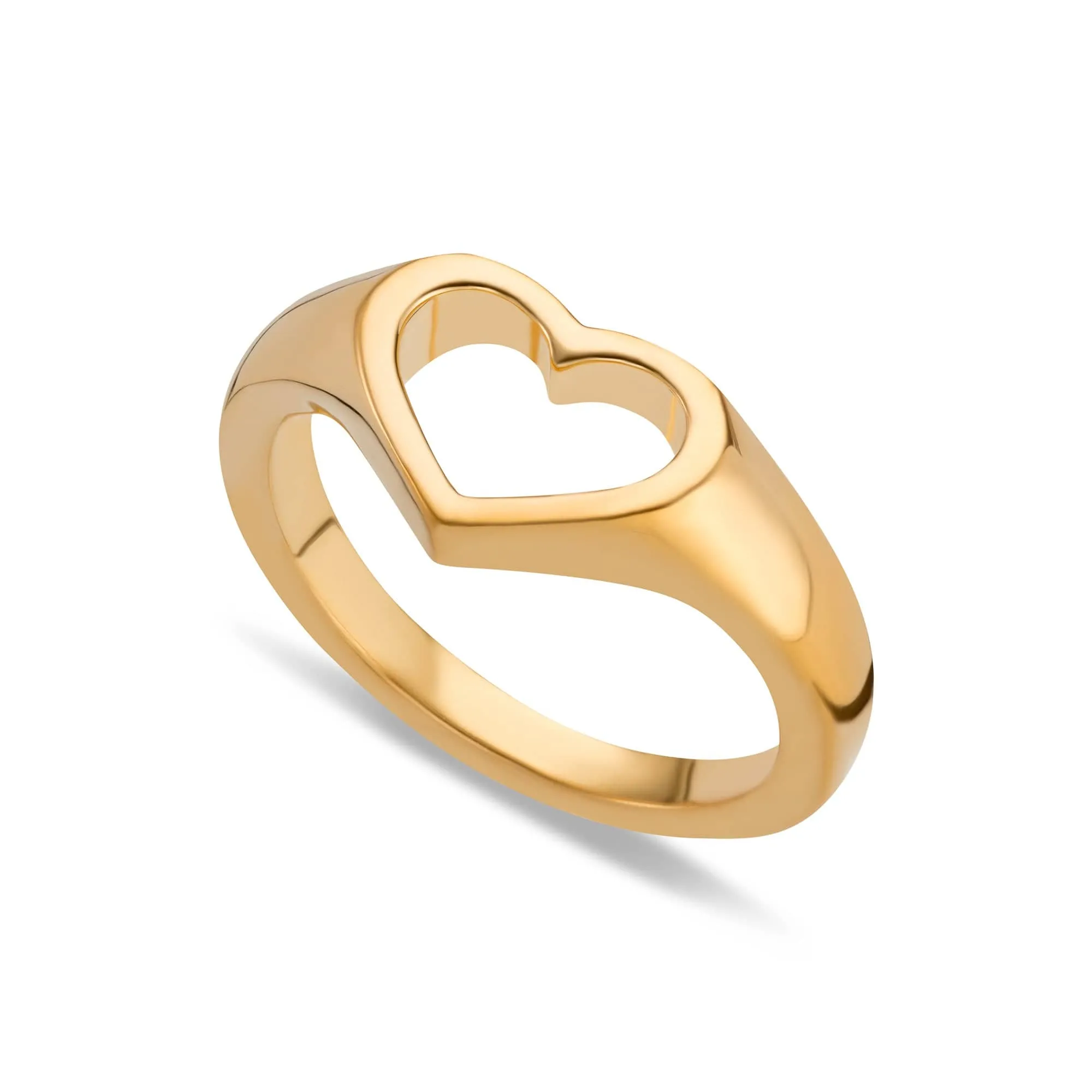 Gold Plated Open Heart Ring