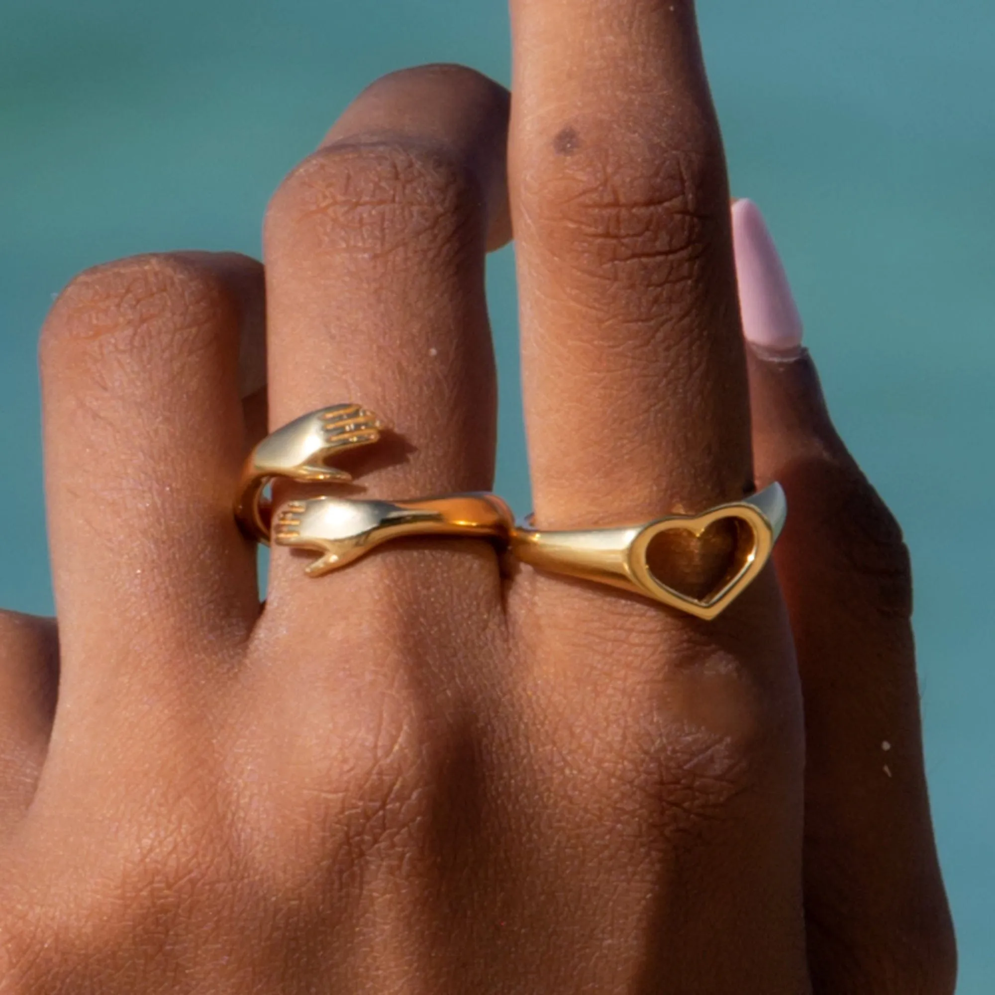 Gold Plated Open Heart Ring