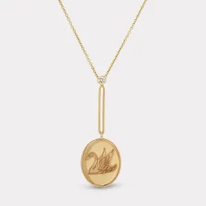 Grandfather Fantasy Signet Pendant Necklace - Swan