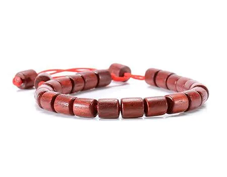 Handmade Red Sandalwood Beads Adjustable Mala Rope Bracelet