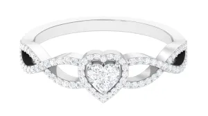 Heart Shape Lab Grown Diamond Criss Cross Engagement Ring