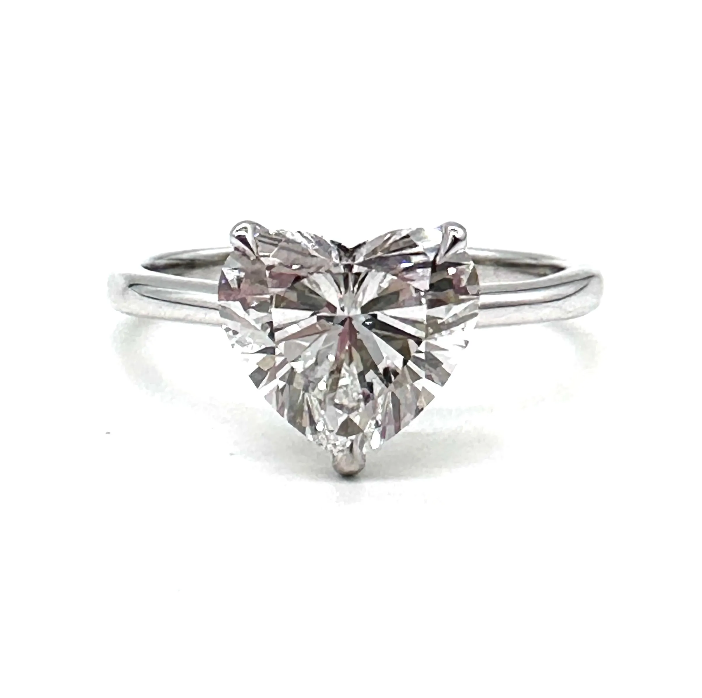 Heart shaped lab diamond solitaire ring