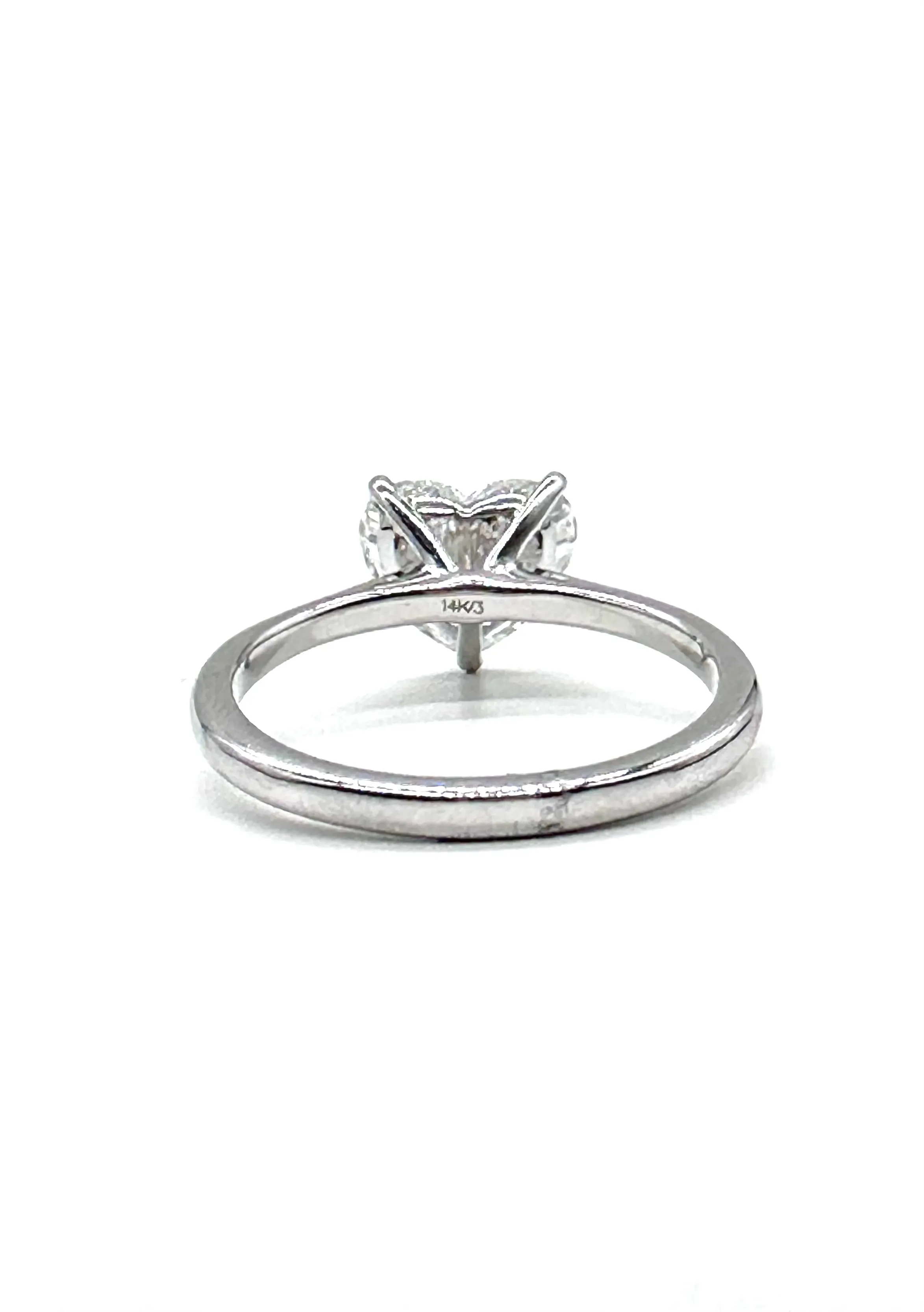 Heart shaped lab diamond solitaire ring