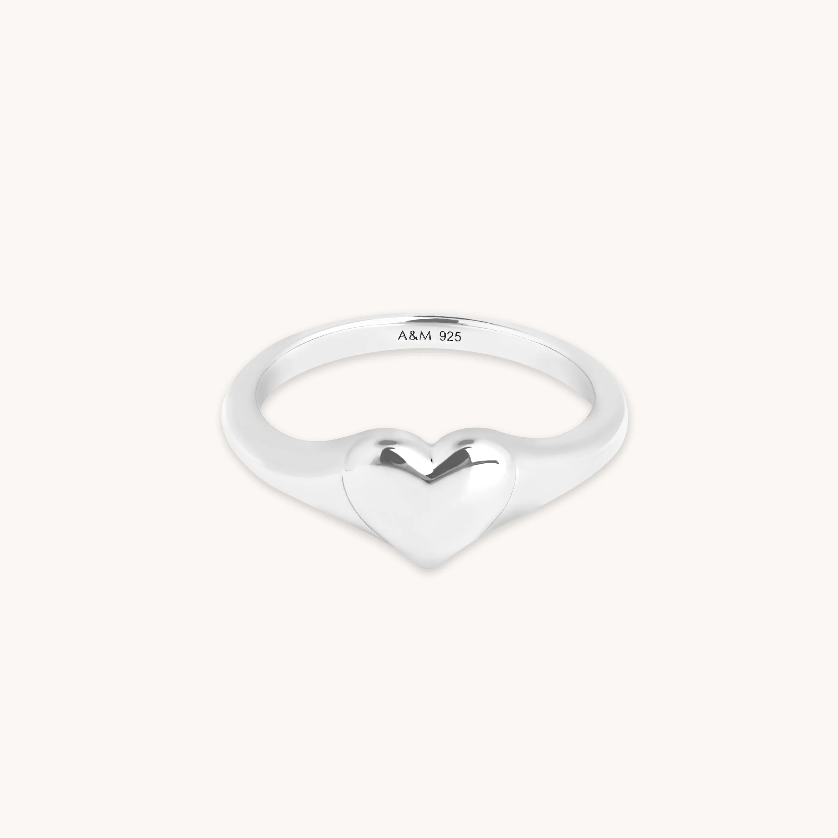 Heart Signet Ring in Silver