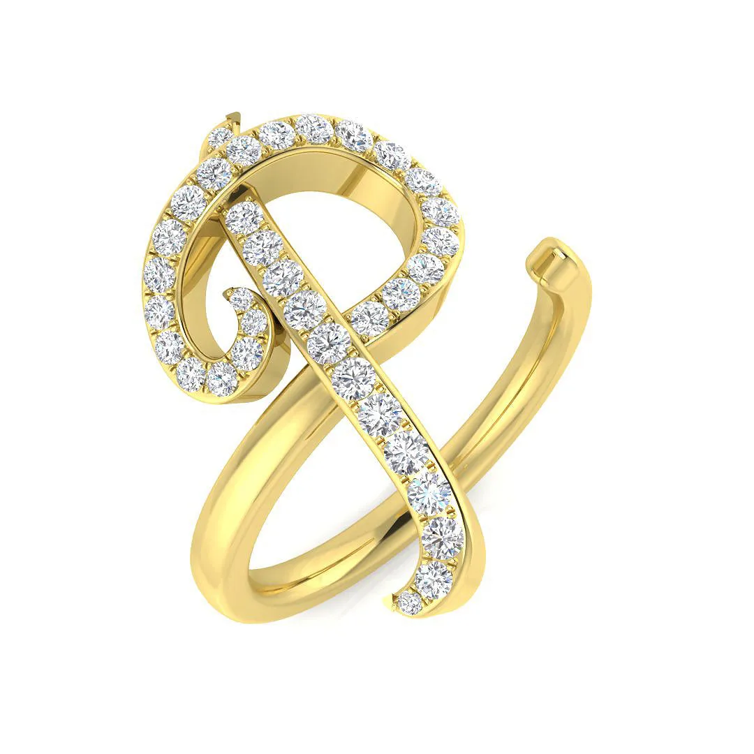 Initial Ring - Yellow Gold