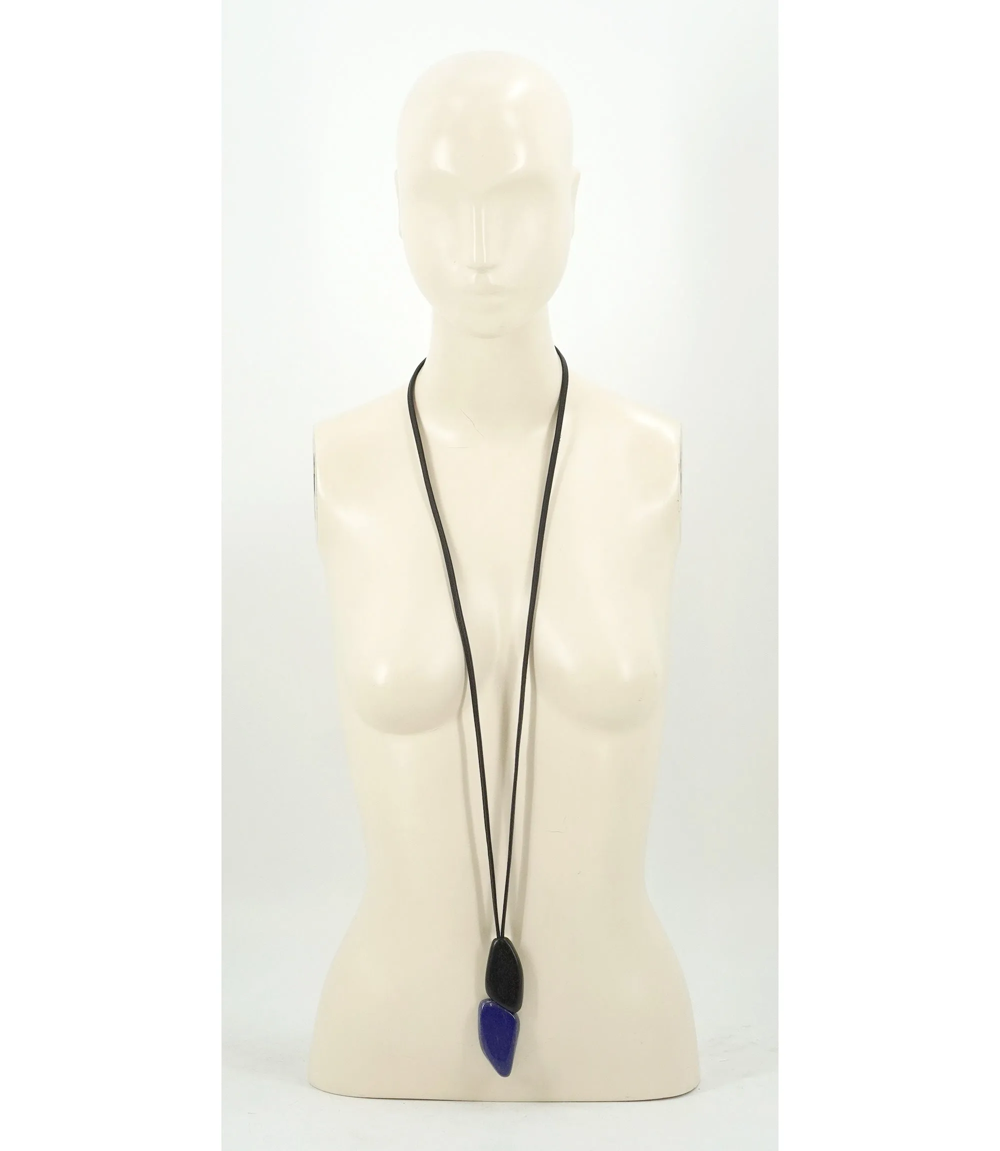 LAPIS LAZULI AND EBONY PENDANT