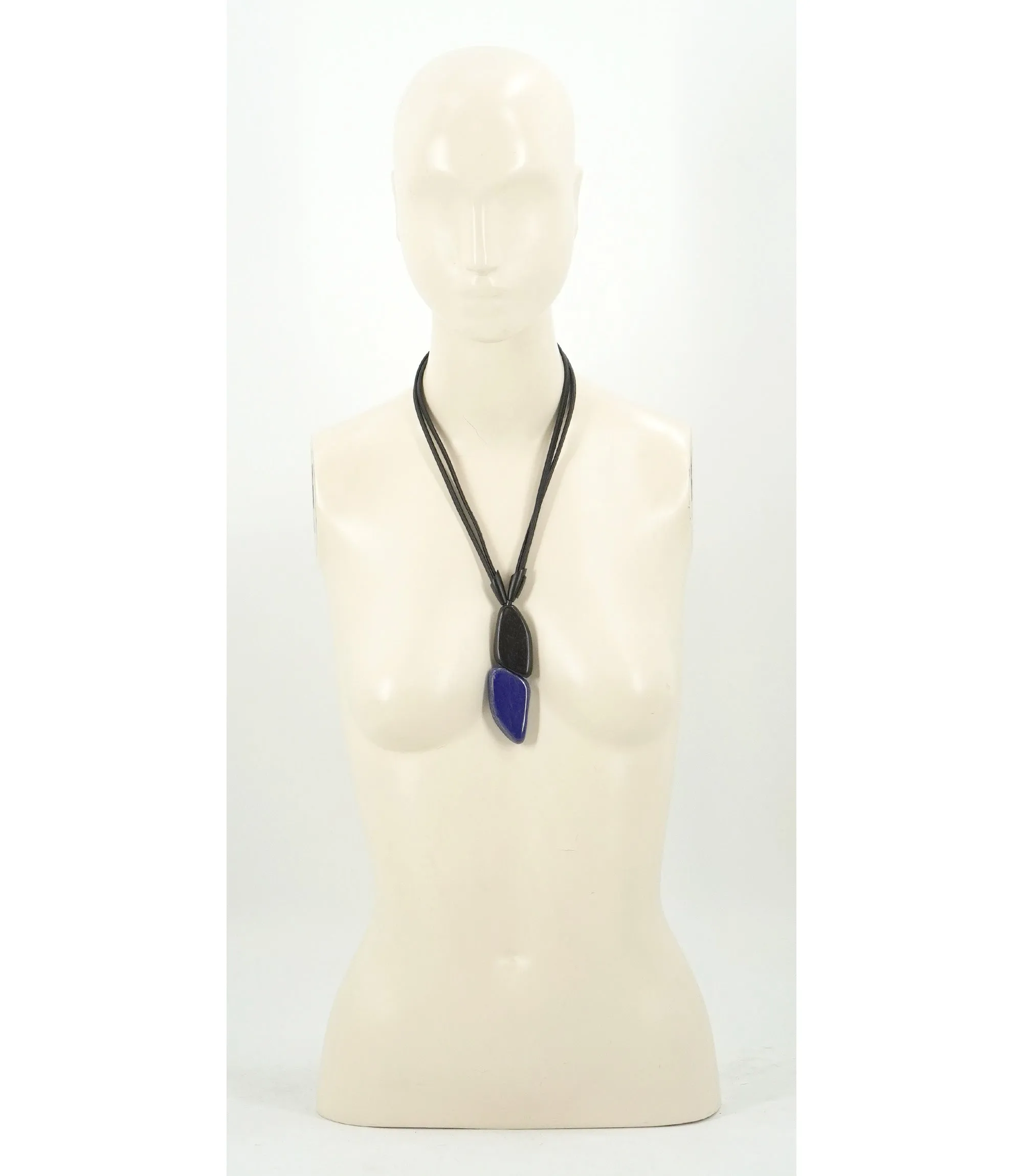 LAPIS LAZULI AND EBONY PENDANT